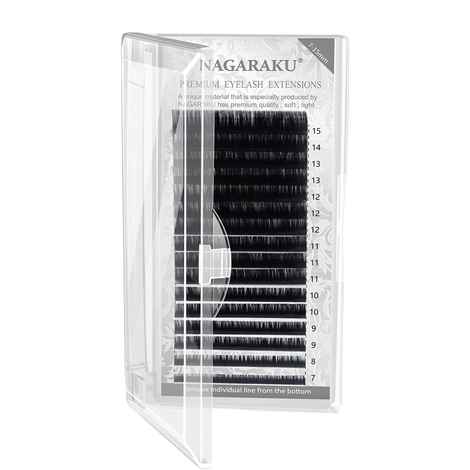 Buy NAGARAKU Eyelash Extensions Individual Lashes 0.15mm B curl 7-15mm Mix Tray Classic Mega Volume Matte Black Soft Natural 16 rows (MIX-0.15 B) - Purplle