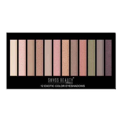 Buy Swiss Beauty Pro 12 Exotic Color Eyeshadows Palette - Fearless (18 g) - Purplle