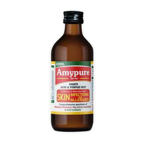 Buy AIMIL Amypure Ayurvedic Blood Purifier Syrup For Pimple Free, Fair & Glowing Skin - 200 ML (Pack of 1) - Purplle
