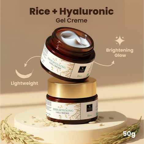 Buy Good Vibes Rice Brightening Gel Creme | Glass skin, Korean skin, Rice water (50 gm) - Purplle