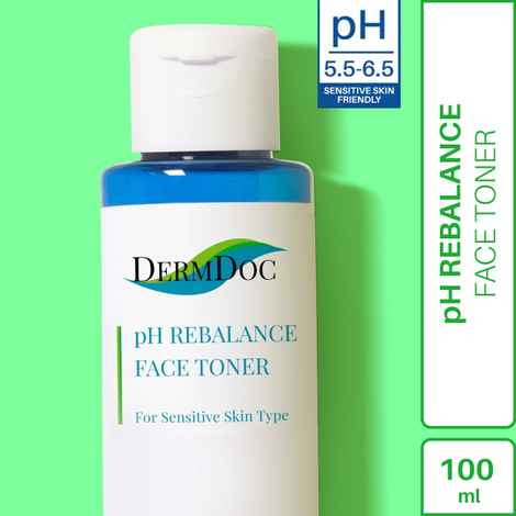 Buy DermDoc by Purplle pH Rebalance Face Toner (100ml) | For Sensitive Skin | pH 5.5-6.5 | Balances Skin pH Levels, Hydrates & Soothes Skin | Paraben Free, Alcohol Free, Mineral Oil Free, Color Free, Sulfate Free, Cruelty Free - Purplle