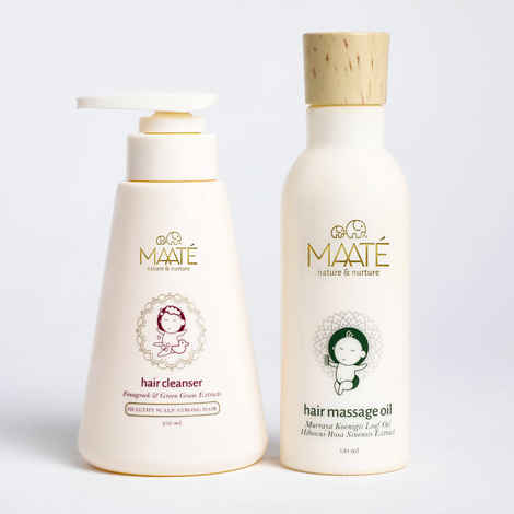 MAATE Baby Hair Care Combo | Hair Massage Oil | Healthy Baby Hair Growth & Scalp Conditioning | 150 Ml | Shampoo | Healthy Scalp & Stronger Hair | 250 Ml
