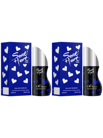 Sweet Heart Blue Long Lasting Imported Eau De Perfume, 60ml Each (Pack of 2)