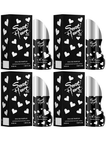 Buy Sweet Heart Black Long Lasting Imported Eau De Perfume, 60ml Each(Pack of 4) - Purplle
