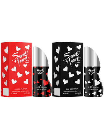 Buy Sweet Heart Red and Black Long Lasting Imported Eau De Perfume, 100ml Each (Pack of 2) - Purplle