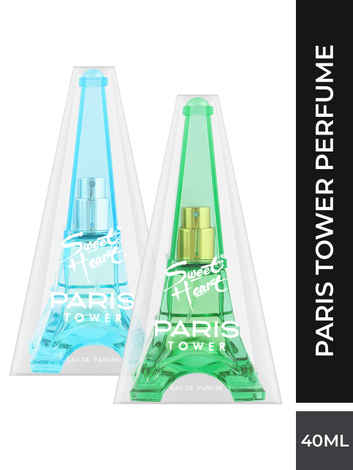 Buy Sweet Heart Green & Light Blue Paris Tower Eau De Parfum, 40ml Each (pack of 2) - Purplle