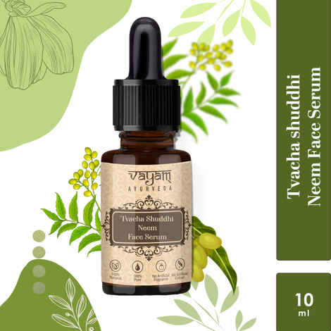 Buy Vayam Ayurveda Tvacha Shuddhi Neem Face Serum (10 ml) | Ayurvedic | Natural | Herbal | Pure | Sulphate free | Paraben Free - Purplle