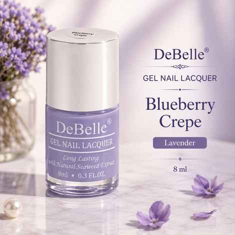 DeBelle Gel Nail Lacquer Creme Blueberry Crepe-Lavender, (8 ml)