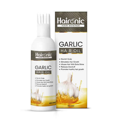 Buy Haironic Hair Science Garlic Hair Oil for Control Dandruff, Control Hair Loss, Stimulate Hair Growth and 100 % Pure & Natural a€“ 100 ml - Purplle
