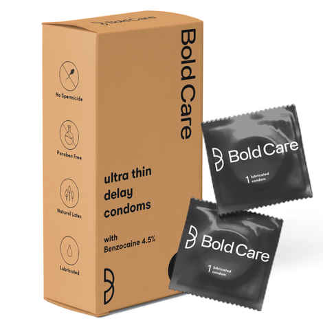 Buy Bold Care Ultra Thin Long Last Condoms - Pack of 10 - Lubricated - Natural Latex - Purplle
