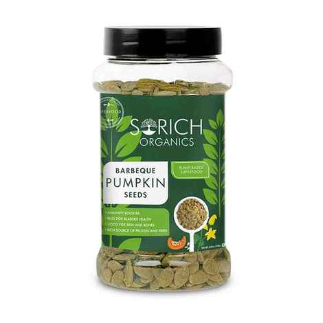 Buy Sorich Organics Barbeque Pumpkin Seeds for Eating - 250 Gm - Crunchy Chilli Masala Healthy Snacks for Evening, Daily Dose of High Protein - Purplle