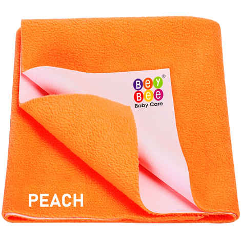 Buy BeyBee Quick Dry Baby Bed Protector Waterproof Sheet - Medium (Peach) - Purplle