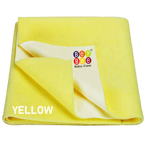 Bey Bee Quick Dry Baby Bed Protector Waterproof Sheet (Large, Yellow)