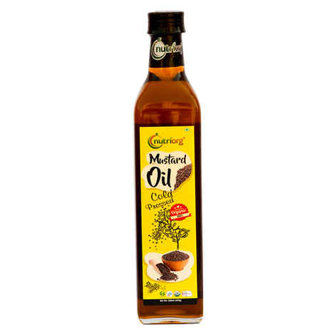 Buy Nutriorg Certified Organic Mustard Oil (500 ml) Glass Bottle - Purplle