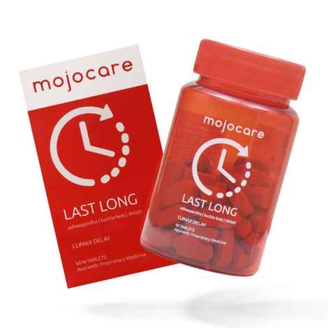 Buy Mojocare Last Long Tablets - 60pc | Natural Shilajit Supplement for Men | With Ashwagandha, Musli & Brahmi | Endurance & Stamina Booster for Men - Purplle