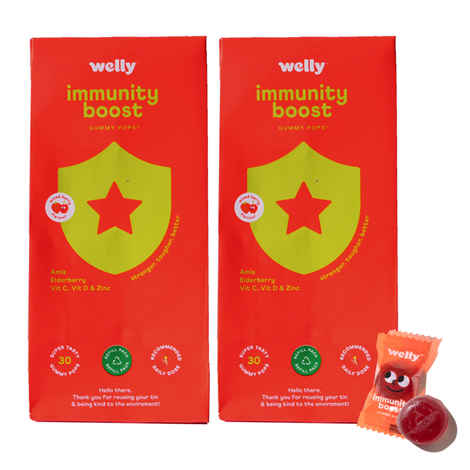 Buy Welly Immunity Boost Gummies Refill Packs with Amla, Vitamin C, D, A, Zinc, Elderberry - Purplle