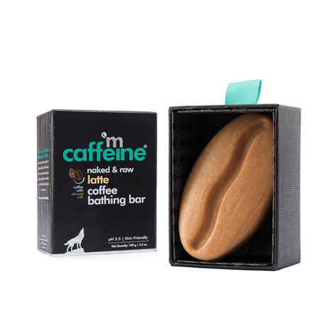 Buy mCaffeine Naked & Raw Latte Coffee Bathing Bar Soap (pH 5.5) for Moisturization with Almond Milk (100 g) - Purplle