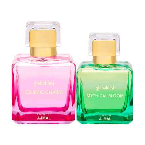 Buy Global Desi Cosmic Charm 100ML & Mythical Bloom 50ML Eau De Parfum for Women Crafted by Ajmal + 2 Parfum Testers - Purplle