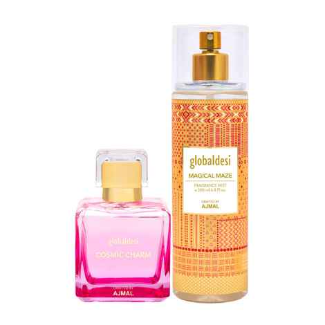 Buy Global Desi Cosmic Charm Eau De Parfum 100ML & Magical Maze Body Mist 200ML Pack of 2 for Women Crafted by Ajmal + 2 Parfum Testers - Purplle