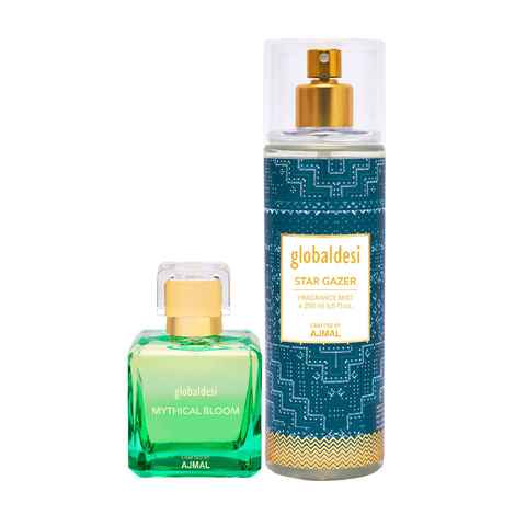 Buy Global Mythical Bloom Eau De Parfum 50ML & Star Gazer Body Mist 200ML Pack of 2 for Women Crafted by Ajmal + 2 Parfum Testers - Purplle