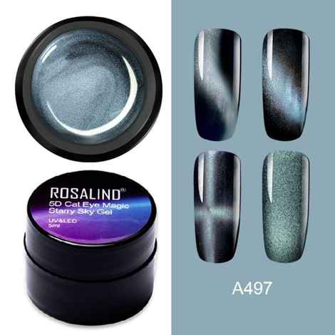 Buy Rosalind 5D Cat Eyes Gel polish Vernis Semi Permanent Varnish Hybrid Magnetic Soak Off LED UV Gel Nail Polish For Nail Art (RL-5ML-A497) - Purplle