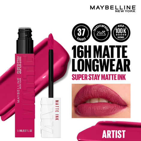 Buy Maybelline New York Super Stay Matte Ink Liquid Lipstick, Lasts Up to 16H - 120 Artist, 5 ml - Purplle