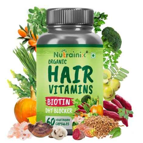 Buy Nutraninix Organic Hair Vitamins with Biotin for Healthy Hairs - 60 Vegetarian Capsules - Purplle