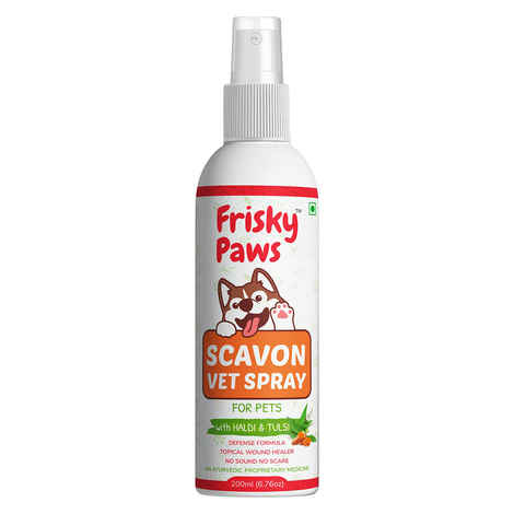 Buy Frisky Paws Scavon Topical Injury Healer for Dogs & Cats - Veterinary Herbal Spray for All Types of Wounds, Skin Problems - 200ml - Purplle
