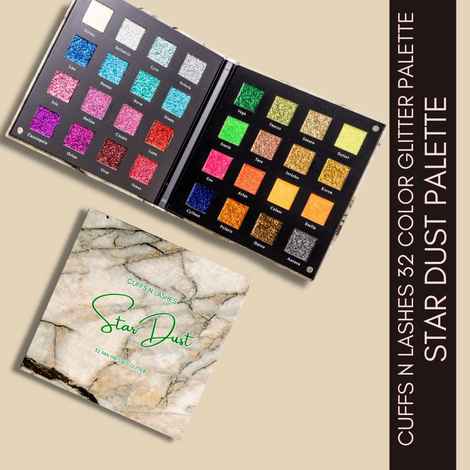 Buy Cuffs N Lashes Star Dust Palette 32 Pan Pressed Glitters, Multi-Color 15 - Purplle