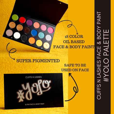 Buy Cuffs N Lashes, YOLO 18 Color Palette Face and Body Paint - Purplle