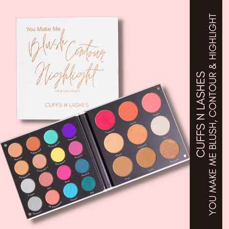 Buy Cuffs N Lashes You Make Me Blush, Contour, Highlighter Eye and Face Palette 1 Pc - Purplle