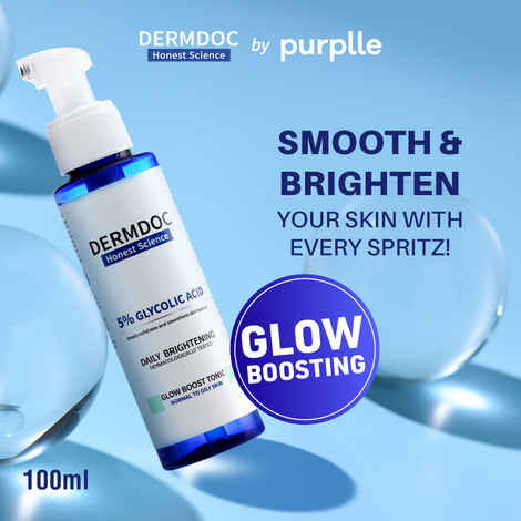 Buy DERMDOC 5% Glycolic Acid Glow Boost Tonic (100 ml) | Toner For Glowing Skin | Gentle Exfoliation | Precision Spray Bottle | Skin Brightening - Purplle