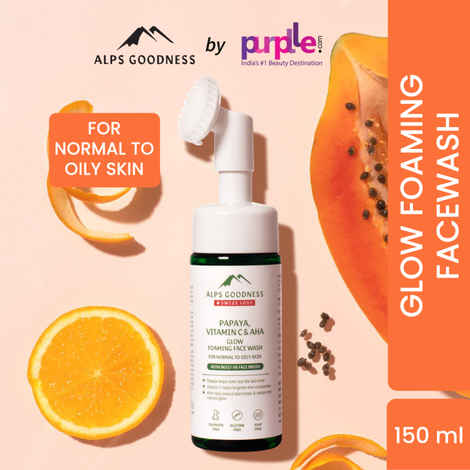 Buy Alps Goodness Vitamin C Glow Foaming Face Wash with Papaya & AHA For Normal to Oily Skin (150 ml)| Vitamin C Facewash| No Sulphates| No Parabens| Sulphate free facewash| Cruelty Free| Vegan - Purplle