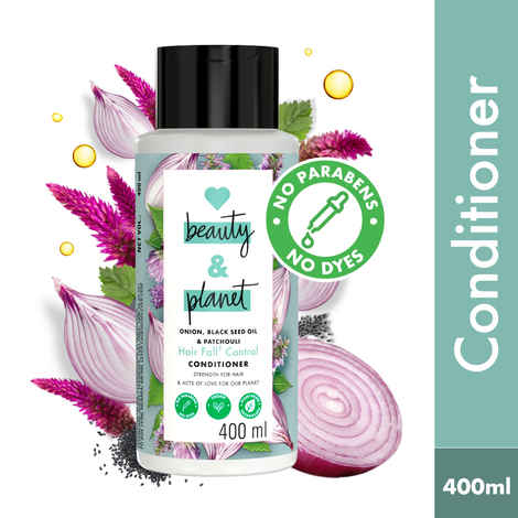 Buy Love Beauty & Planet Onion, Blackseed & Patchouli Hairfall Control Conditioner, 400 ml - Purplle