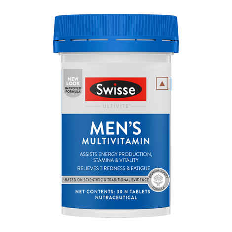 Buy Swisse Ultivite Men’s Multivitamin Supplement (with 36 Herbs, Vitamins & Minerals) for Immunity, Relieving Fatigue & Tiredness and Assisting Energy, Stamina & Vitality Production - 30 Tablets - Purplle