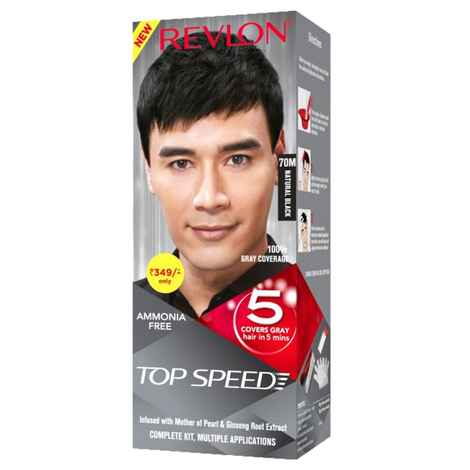 Buy Revlon Top Speed Hair Color Small Pack Man - Natural Black 70M - Purplle