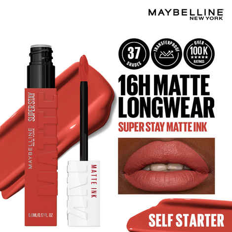 Maybelline New York Super Stay Matte Ink Liquid Lipstick - Self Starter 130 (5 ml)