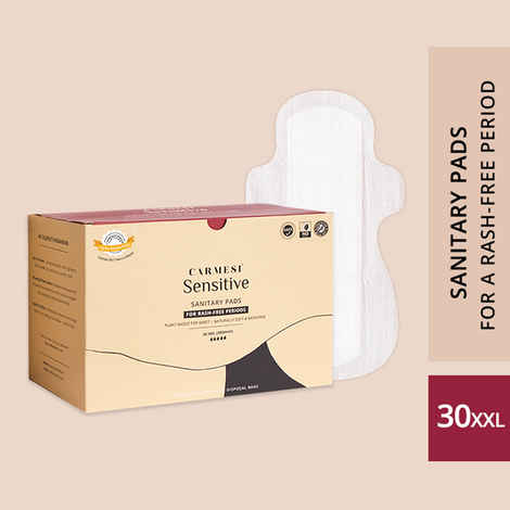 Carmesi Sensitive - Sanitary Pads for Rash-Free Periods (30 XXL)