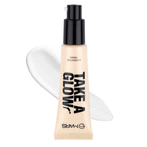 MARS Take a Glow Illuminating Primer | Blurs Pores | Dewy Finish Primer for Face Makeup (30 ml) (02-LIGHT BEAM)