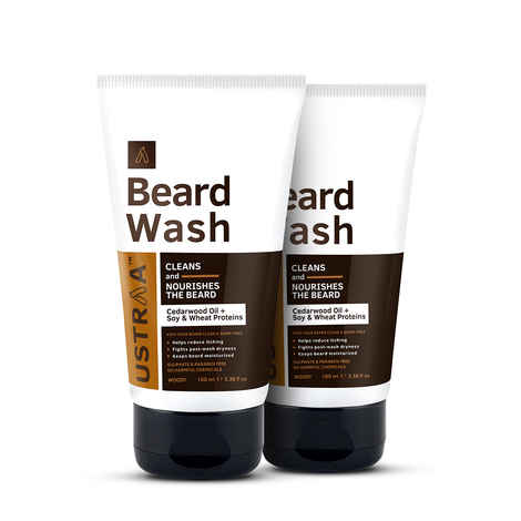 Ustraa Beard Wash - Woody (Pack of 2 x 100 ml)