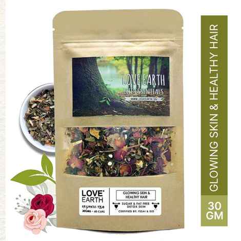 Buy Love Earth Glowing Skin And Healthy Hair Green Tea With Green Tea & Aswagandha For Immunity, Healthy Hairs & Detoxifies Skin 30gm - Purplle