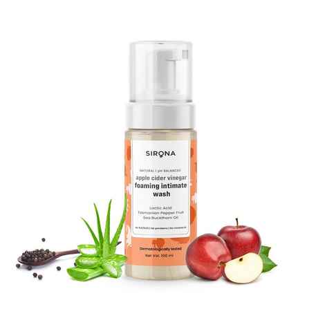 Buy Sirona Natural pH Balanced Apple Cider Vinegar Foaming Intimate Wash for Men & Women (100 ml) - Purplle
