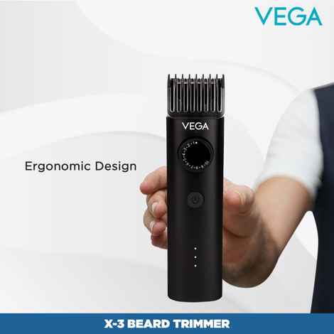 Buy VEGA Men X3 Beard Trimmer For Men With Quick Charge, 90 Mins Run-time, Waterproof, For Cord & Cordless Use And 40 Length Settings, (VHTH-24) - Purplle