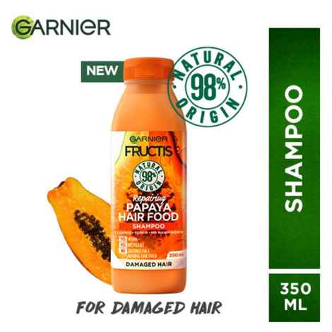 Buy Garnier Fructis Repairing Shampoo For Damaged Hair - Deep Repair Papaya Hair Food (350 ml) - Purplle