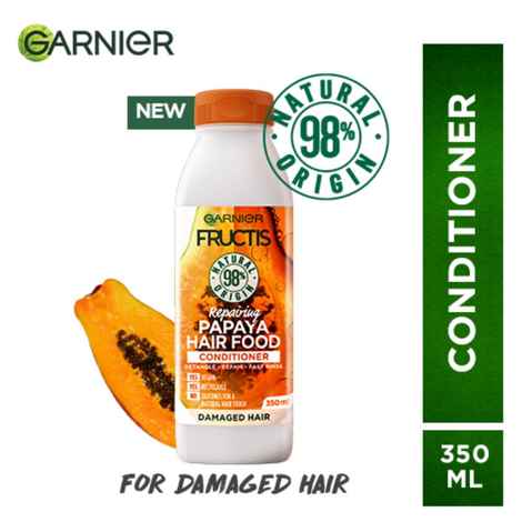 Buy Garnier Fructis Repairing Conditioner For Damaged Hair - Deep Repair Papaya Hair Food (350 ml) - Purplle
