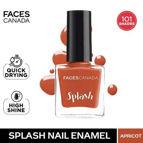 Buy Faces Canada Splash Nail Enamel | Fast Dry | High Shine | Long Lasting | No Chip Formula | No Harmful Chemicals | Shade - Apricot 8ml - Purplle