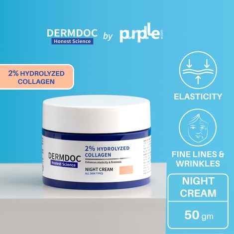 Buy DermDoc by Purplle Skin Tightening Night Cream with Hydrolysed Collagen (50g) - Purplle