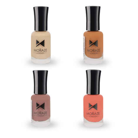 Buy Moraze Nude Nail Polish Pack of 4 Ivory, Purple, Olive, & Tootsie Nude- 32 ML (8 ML Each) - Purplle