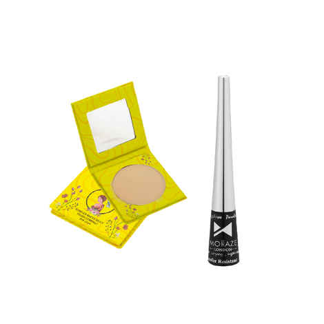 Buy Moraze Combo Pack of Eyeliner (Slay All Day) and Forever Matte Silky Touch Compact, Porcelain - Purplle