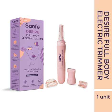 Buy Sanfe Desire Full Body Electric Trimmer for Hair Removal Painless Body Grooming | Firm & Anti-Slip Grip Safe, Hygiene, Easy & Convenient - Purplle